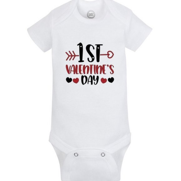 Catty Corner Company Other - 1st Valentine's Day Hearts Baby or Infant Onsie